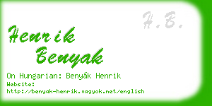 henrik benyak business card